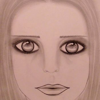 图画 标题为“The Sad Doll, portr…” 由Liza Peninon, 原创艺术品, 铅笔