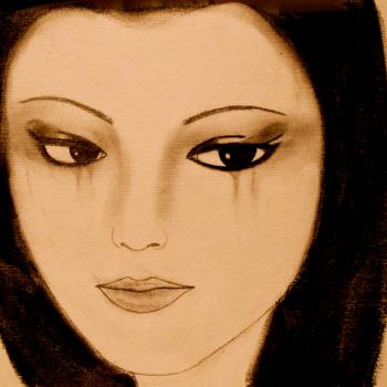 Dessin intitulée "She's a Mystery, po…" par Liza Peninon, Œuvre d'art originale, Fusain