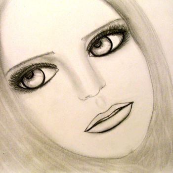 Dessin intitulée "Lana, portrait" par Liza Peninon, Œuvre d'art originale, Crayon