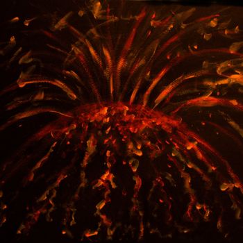 Malerei mit dem Titel "Eruption cosmique,…" von Liza Peninon, Original-Kunstwerk, Acryl