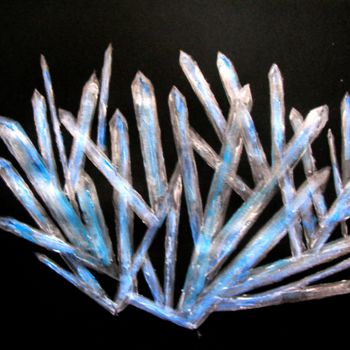 Ζωγραφική με τίτλο "Ice Crystals Galaxy…" από Liza Peninon, Αυθεντικά έργα τέχνης, Ακρυλικό