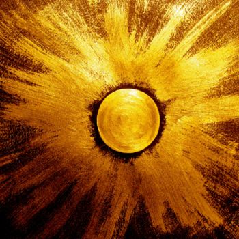 Ζωγραφική με τίτλο "Cosmic Sun, abstrac…" από Liza Peninon, Αυθεντικά έργα τέχνης, Ακρυλικό