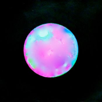 Malerei mit dem Titel "Bubble-Gum Planet,…" von Liza Peninon, Original-Kunstwerk, Acryl