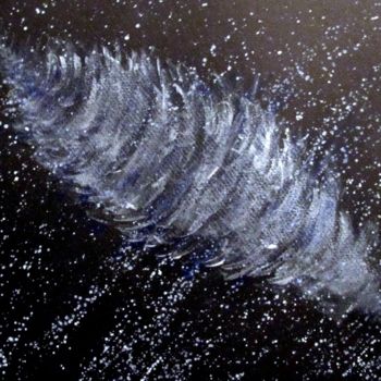 Painting titled "Silverblue Nebula,…" by Liza Peninon, Original Artwork, Acrylic