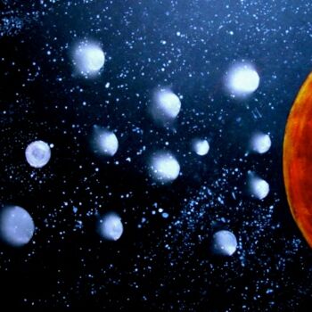 Malerei mit dem Titel "Another Galaxy, abs…" von Liza Peninon, Original-Kunstwerk, Acryl