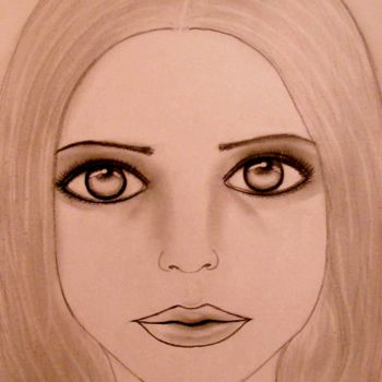 Drawing titled "Innocence, portrait" by Liza Peninon, Original Artwork, Pencil