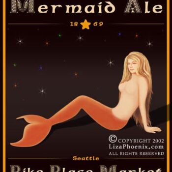 Malerei mit dem Titel "Mermaid Ale" von Liza Phoenix, Original-Kunstwerk