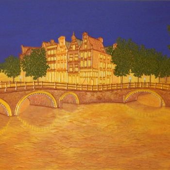 Painting titled "Golden Evening - Am…" by Liza Wheeler, Original Artwork, Acrylic