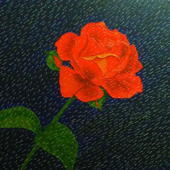 Pittura intitolato "Diamond Rain - Rose…" da Liza Wheeler, Opera d'arte originale, Acrilico