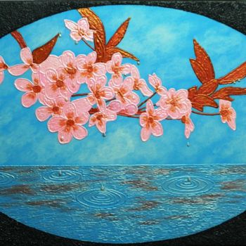 Картина под названием "Sakura Soul -japane…" - Liza Wheeler, Подлинное произведение искусства, Акрил