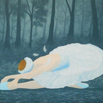 Painting titled "Swan Lake - balleri…" by Liza Wheeler, Original Artwork, Acrylic