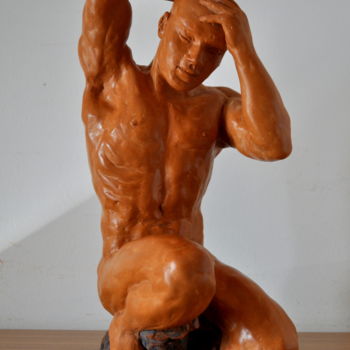 Sculpture titled "Мужская фигура" by Liza Atzori, Original Artwork, Clay