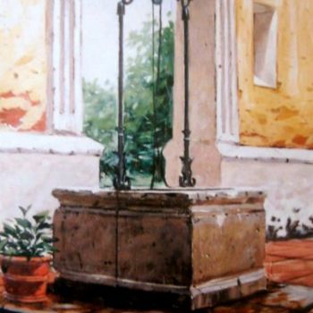 「La  Hacienda」というタイトルの絵画 Lizanaによって, オリジナルのアートワーク, オイル