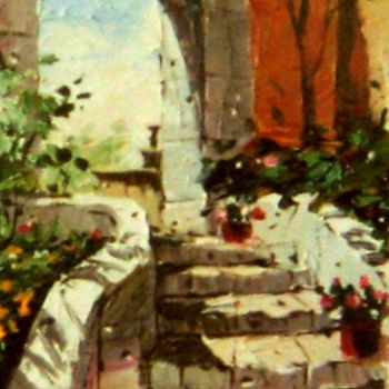 Painting titled "Escalinata" by Lizana, Original Artwork, Oil