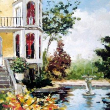 Painting titled "Casa de Campo" by Lizana, Original Artwork, Oil