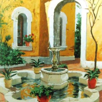 Painting titled "Hacienda Casafranca" by Lizana, Original Artwork, Oil