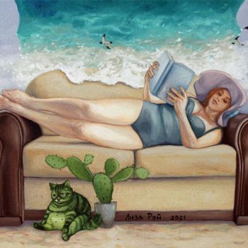 Peinture intitulée "My vacation" par Liza Rei, Œuvre d'art originale, Huile