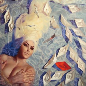 Peinture intitulée "Мне снится море" par Liza Rei, Œuvre d'art originale, Huile