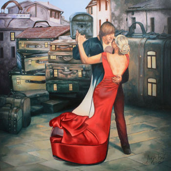 Pintura intitulada "Лиза Рэй - Красная…" por Liza Rei, Obras de arte originais, Óleo