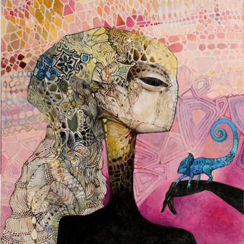 Картина под названием "tourmalin" - Lizard, Подлинное произведение искусства, Масло