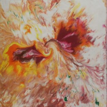 Ζωγραφική με τίτλο "phoenix" από Liz Sand, Αυθεντικά έργα τέχνης, Ακρυλικό Τοποθετήθηκε στο Ξύλινο φορείο σκελετό