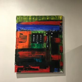 Painting titled "Blood buildings" by John Hennessey, Original Artwork, Oil