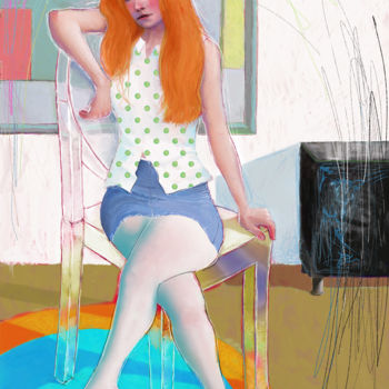 Arts numériques intitulée "Bérangère" par L. Joss, Œuvre d'art originale, Peinture numérique