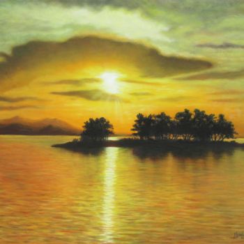 Картина под названием "Остров" - Ljubov Kovalevskaja, Подлинное произведение искусства