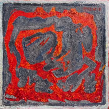Pittura intitolato "Red Dragon's Fiery…" da Ljubisa Urosevic, Opera d'arte originale, Olio Montato su Telaio per barella in…