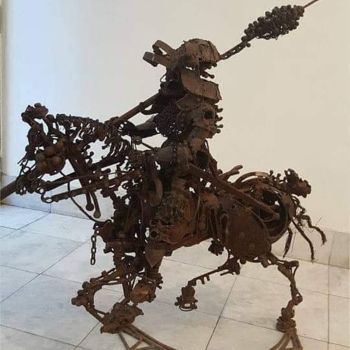 Sculptuur getiteld "Warrior" door Ljuba, Origineel Kunstwerk, Metalen