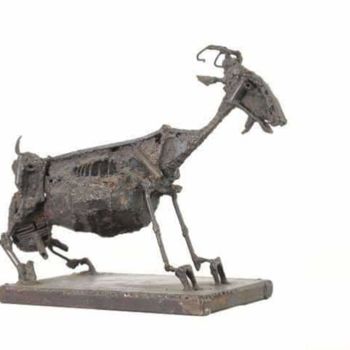Sculpture titled "Goat" by Ljuba, Original Artwork, Metals