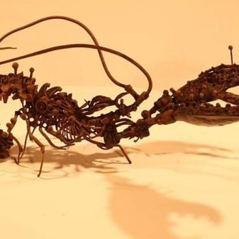 Sculpture titled "Lobster" by Ljuba, Original Artwork, Metals