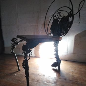 Sculpture titled "Chair" by Ljuba, Original Artwork, Metals