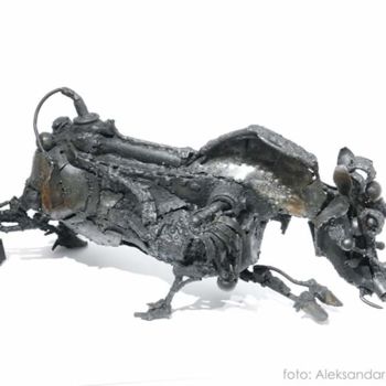 Sculpture titled "Boar" by Ljuba, Original Artwork, Metals