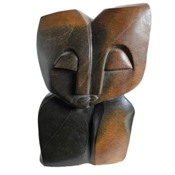 Скульптура под названием "Lovers" - Lloyd Mwarowa, Подлинное произведение искусства, Камень