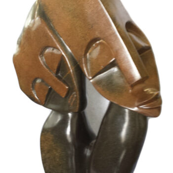 Sculpture intitulée "Lean on me" par Lloyd Mwarowa, Œuvre d'art originale, Pierre
