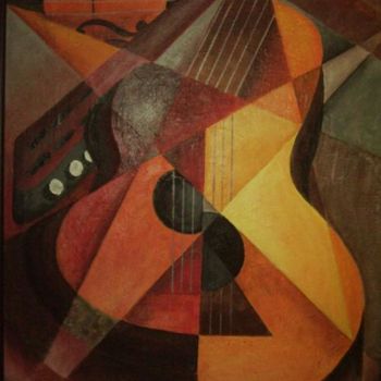 Pittura intitolato "guitarra" da Paco Ibañez  Prieto, Opera d'arte originale