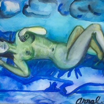 Pittura intitolato "love-on-ice-2015071…" da Lm Arnal, Opera d'arte originale, Acquarello