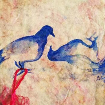 Peinture intitulée "LOVE YOU" par Lilian Manolakaki/ Lm Artist, Œuvre d'art originale, Aquarelle