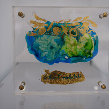 Peinture intitulée "Ελιά με σμάλτα" par Lilian Manolakaki/ Lm Artist, Œuvre d'art originale, Peinture vitrail