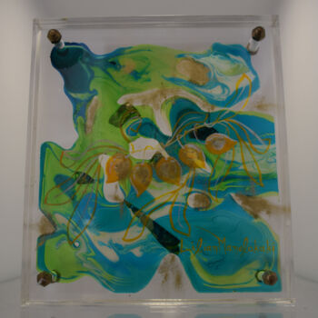 Pittura intitolato "Ελιά διαφάνεια" da Lilian Manolakaki/ Lm Artist, Opera d'arte originale, Pittura di vetro colorato