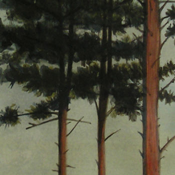 Peinture intitulée "trois-pins-1.jpg" par Louis-Michel De Lara, Œuvre d'art originale, Gouache