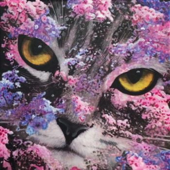 Peinture intitulée "Cat 03" par Ln, Œuvre d'art originale, Acrylique