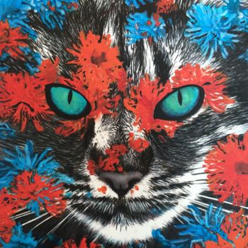 Painting titled "Cat 04" by Ln, Original Artwork, Acrylic