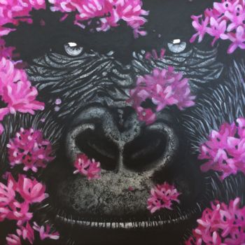 Pintura intitulada "Gorilla" por Ln, Obras de arte originais, Acrílico