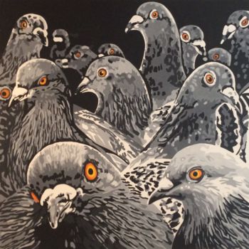 제목이 "Pigeons"인 미술작품 Ln로, 원작, 아크릴