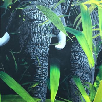 Peinture intitulée "Elephant 02" par Ln, Œuvre d'art originale, Acrylique