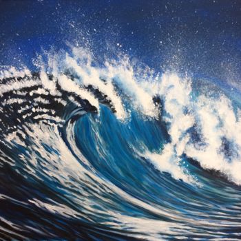 Painting titled "Vagues 01" by Ln, Original Artwork, Acrylic