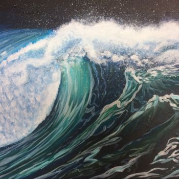 Peinture intitulée "Vagues 02" par Ln, Œuvre d'art originale, Acrylique