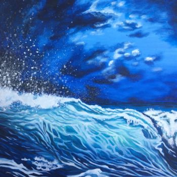 Painting titled "Ciel et mer 03" by Ln, Original Artwork, Acrylic